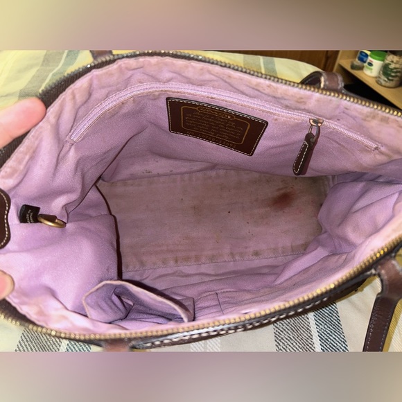 Coach Brown Canvas Monogram Logo Shoulder Tote​ - Picture 8 of 10